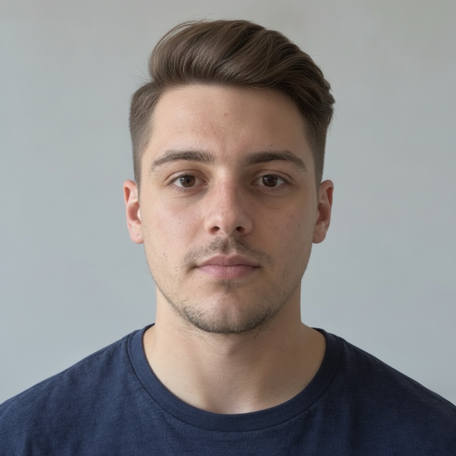 Hairstyle A: AI-generated fictional example, not a real person