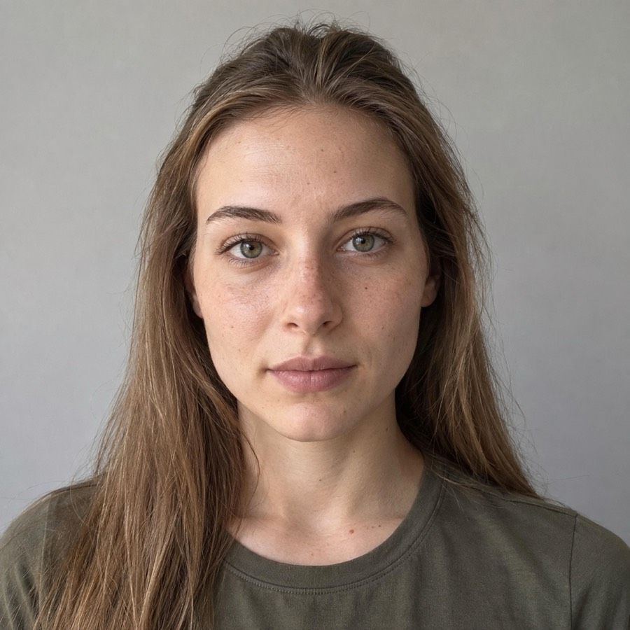 AI-generated sample face, not a real person